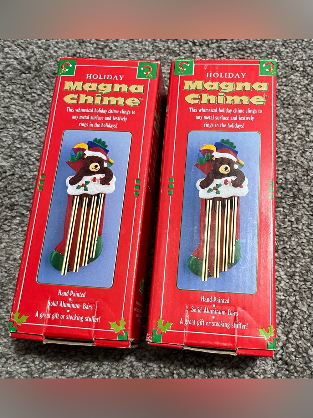 Set of 2 Holiday Magna Chimes | Christmas Bear | Christmas Chimes | Christmas